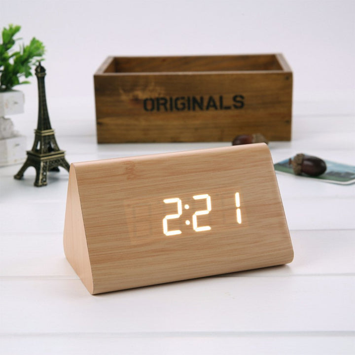 Curved Wooden Digital Alarm Clock | Home Décor | Waseeh Pakistan