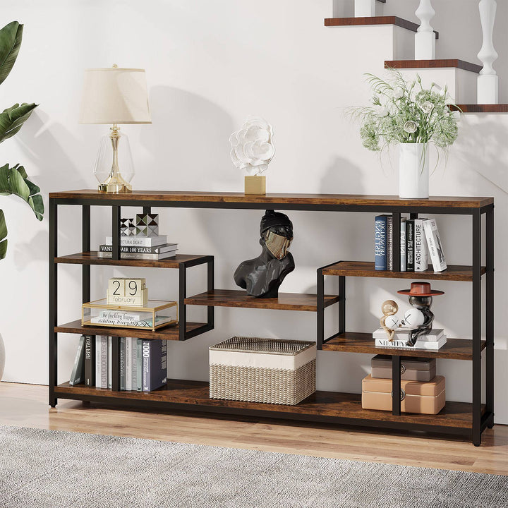 Cyber Narrow Sofa Entryway Table with Open Storage Shelves Console Table | Furniture | Waseeh Pakistan