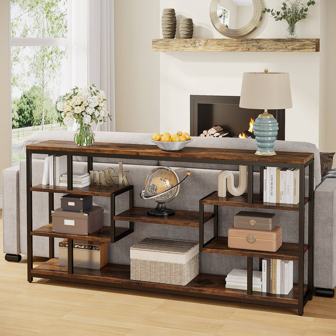 Cyber Narrow Sofa Entryway Table with Open Storage Shelves Console Table | Furniture | Waseeh Pakistan