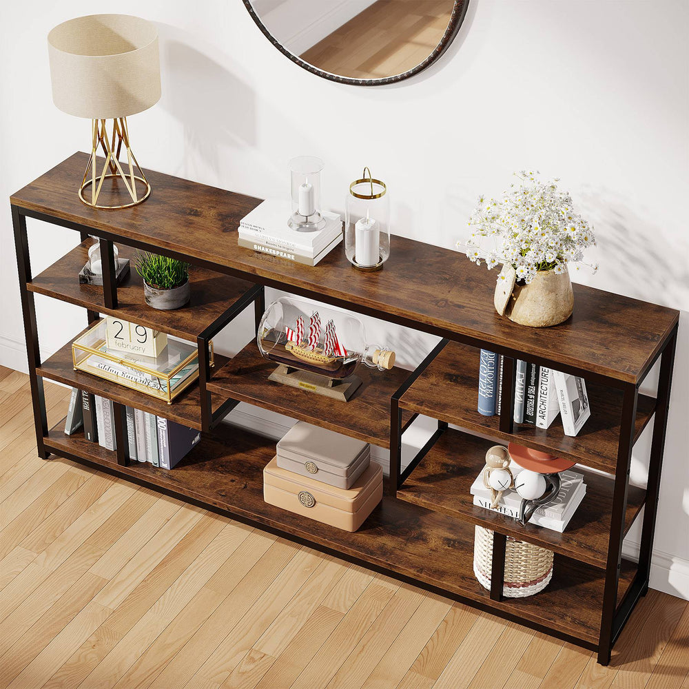 Cyber Narrow Sofa Entryway Table with Open Storage Shelves Console Table | Furniture | Waseeh Pakistan