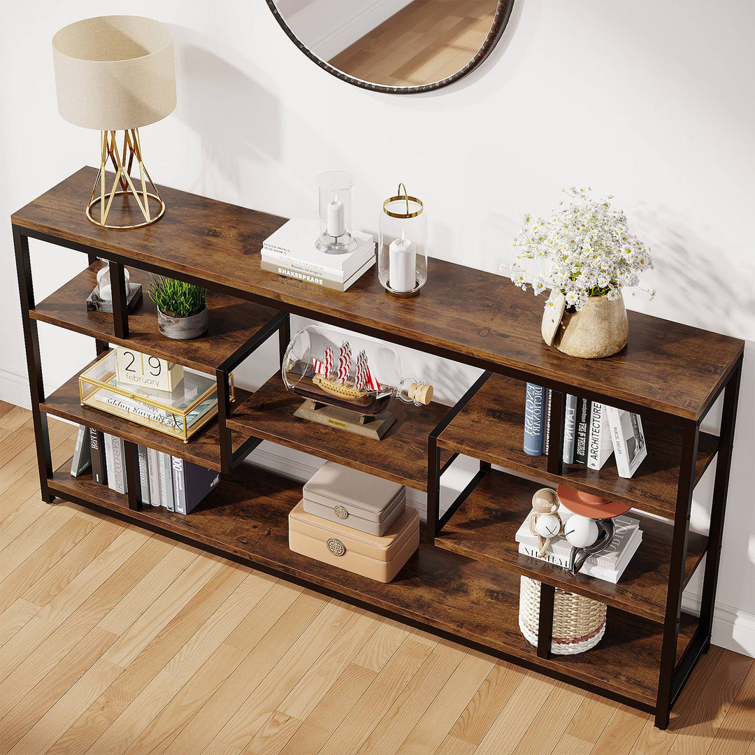 Cyber Narrow Sofa Entryway Table with Open Storage Shelves Console Table | Furniture | Waseeh Pakistan