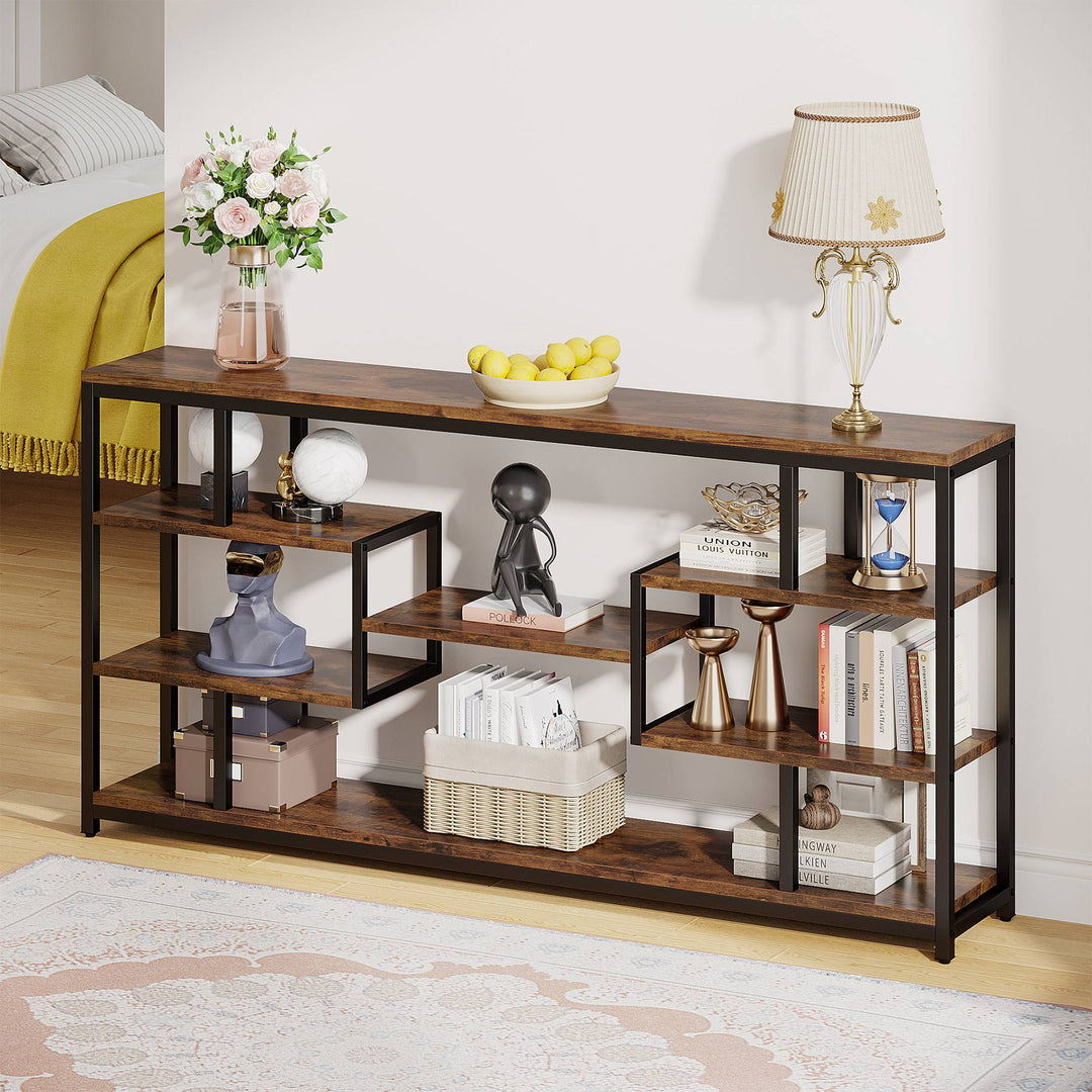 Cyber Narrow Sofa Entryway Table with Open Storage Shelves Console Table | Furniture | Waseeh Pakistan