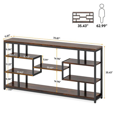 Cyber Narrow Sofa Entryway Table with Open Storage Shelves Console Table | Furniture | Waseeh Pakistan
