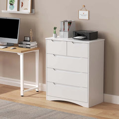 Lofka 5 Drawers Dresser Storage Living Room Cabinet Stand