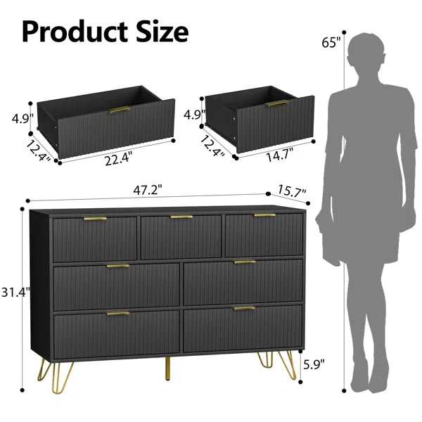 Vilinda Dresser Drawer Storage Organizer Decor Console Table