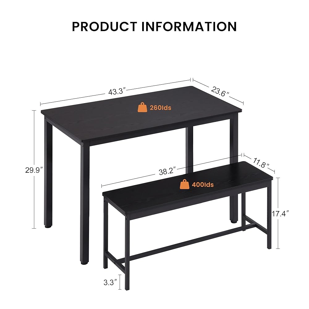 Dengage Living Dining Room Kitchen Bench Table (Set of 3) | Furniture | Waseeh Pakistan