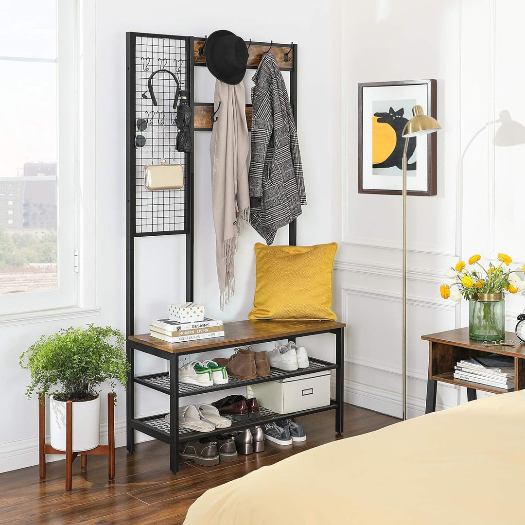 Digte Large Coat Clothes Shoes Storage Hanging Clothes Stand Rack With Grid | Furniture | Waseeh Pakistan