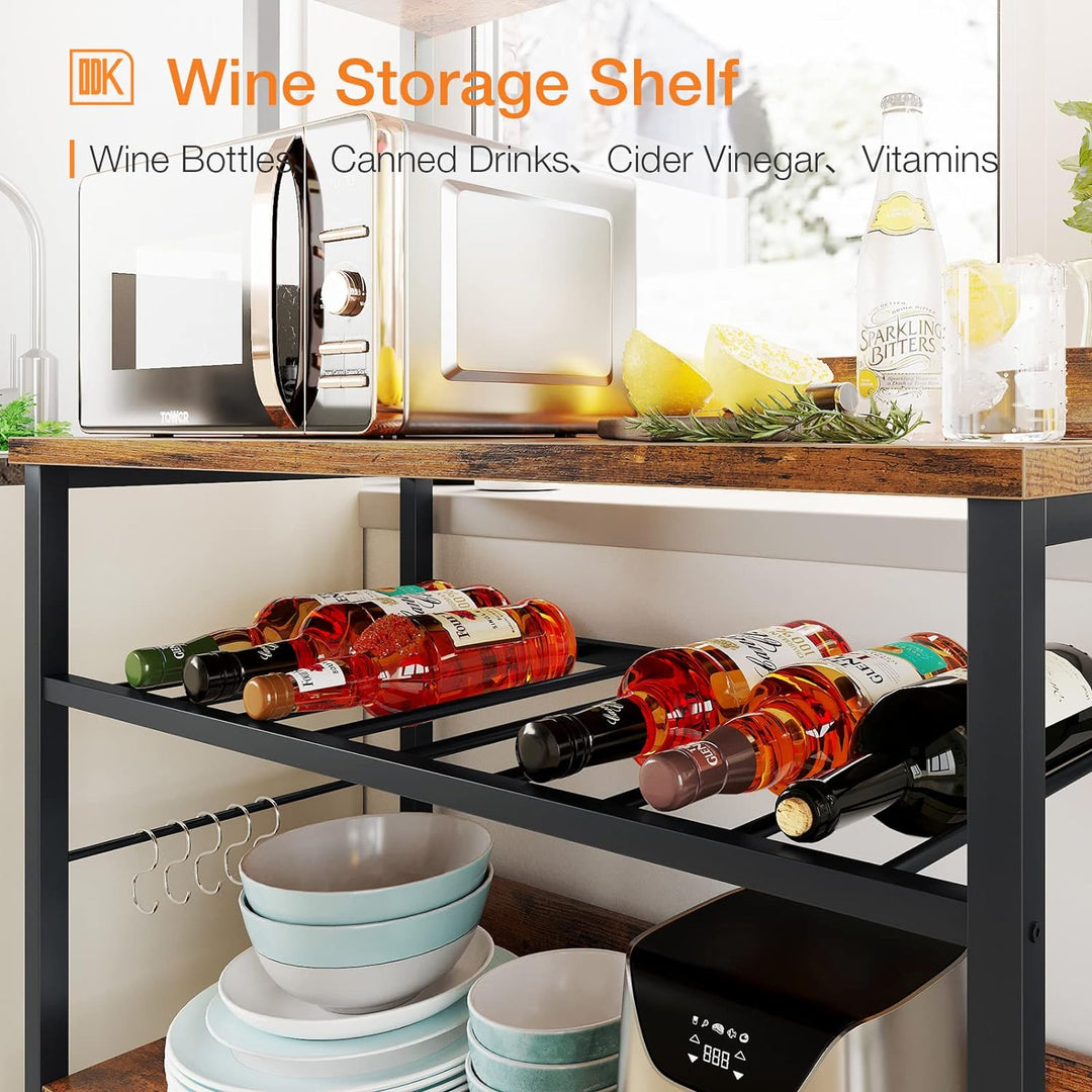 Doku Kitchen Microwave Storage Drawers Bakers Rack With Hooks | Furniture | Waseeh Pakistan