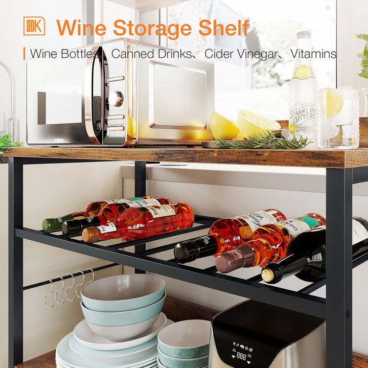 Doku Kitchen Microwave Storage Drawers Bakers Rack With Hooks | Furniture | Waseeh Pakistan