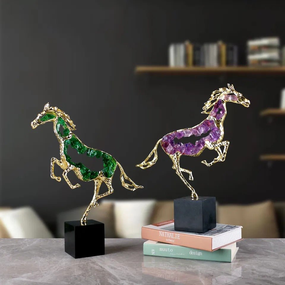 Double Pearl Horse Sculpture Decor | Home Décor | Waseeh Pakistan