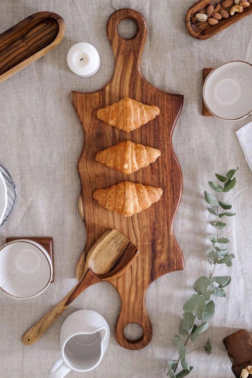 Double Swirled Wooden Platter | kitchen item | Waseeh Pakistan