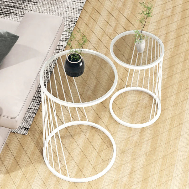 Drape Sin Living Lounge Side Center Nesting Tables (Set of 2) | Furniture | Waseeh Pakistan