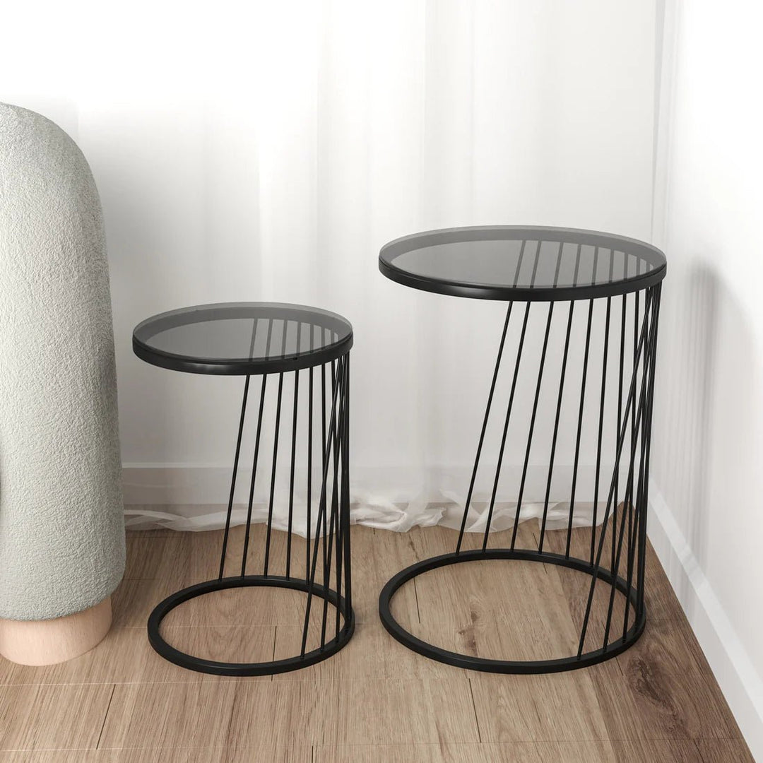 Drape Sin Living Lounge Side Center Nesting Tables (Set of 2) | Furniture | Waseeh Pakistan