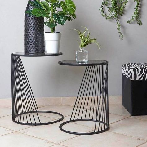 Drape Sin Living Lounge Side Center Nesting Tables (Set of 2) | Furniture | Waseeh Pakistan
