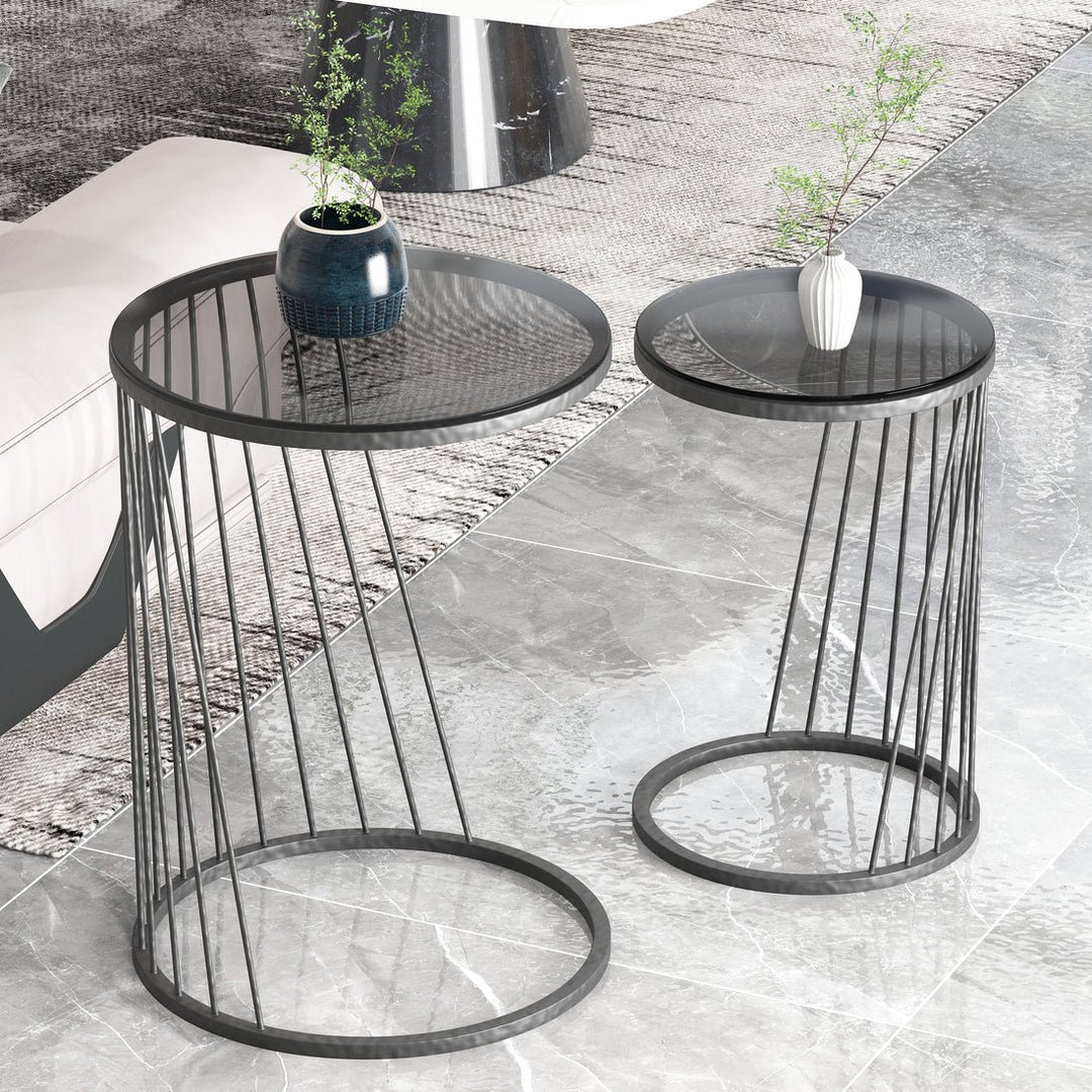 Drape Sin Living Lounge Side Center Nesting Tables (Set of 2) | Furniture | Waseeh Pakistan