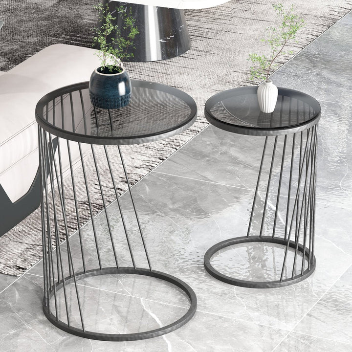 Drape Sin Living Lounge Side Center Nesting Tables (Set of 2) | Furniture | Waseeh Pakistan