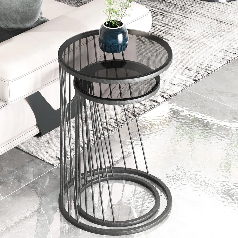 Drape Sin Living Lounge Side Center Nesting Tables (Set of 2) | Furniture | Waseeh Pakistan