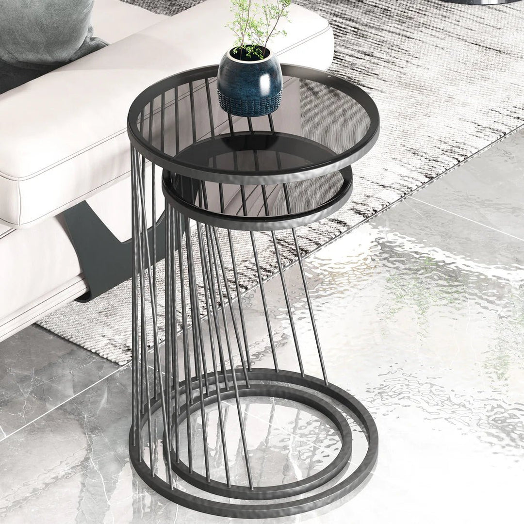 Drape Sin Living Lounge Side Center Nesting Tables (Set of 2) | Furniture | Waseeh Pakistan