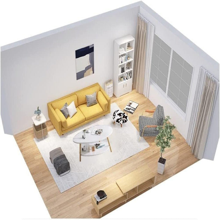 DUSALA Coffee Table-Oval Wood Coffee Table with Open Shelving | Furniture | Waseeh Pakistan