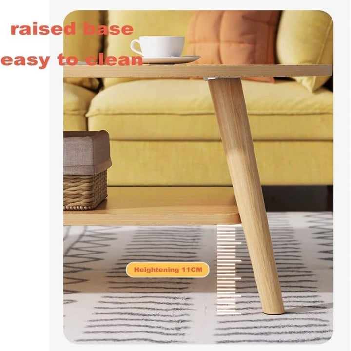 DUSALA Coffee Table-Oval Wood Coffee Table with Open Shelving | Furniture | Waseeh Pakistan