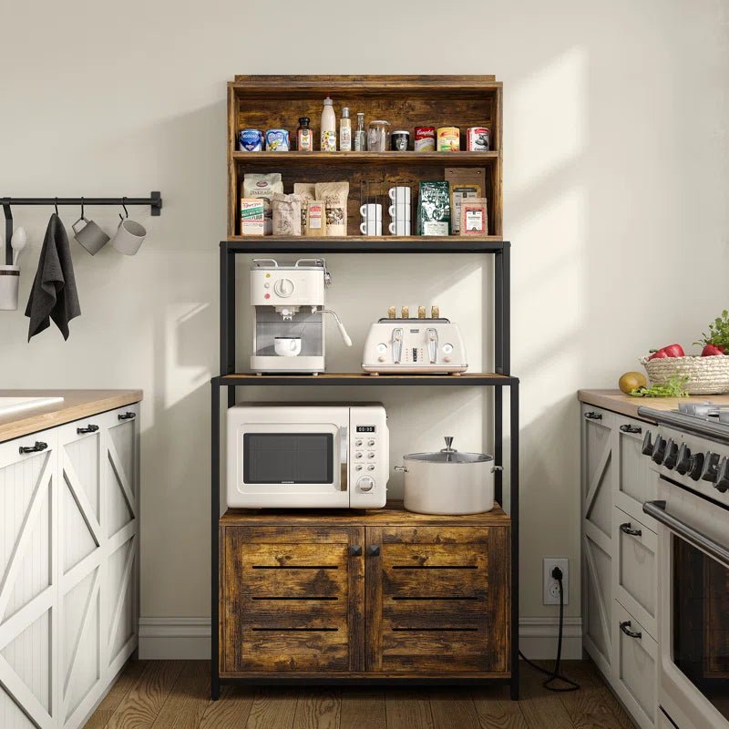 Ebern Tall Hutch Pantry Storage Microwave Oven Spice Organizer Rack | Furniture | Waseeh Pakistan