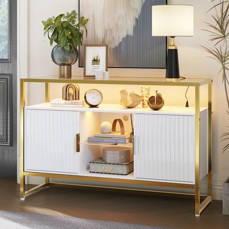 Edenza Fluted Entryway Cabinet Organizer Console Table | Furniture | Waseeh Pakistan