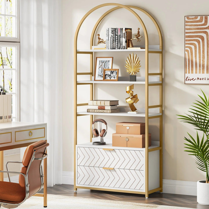 Edex Bookcases with 2 Drawers &amp; 4-Tier Shelves Rack | Furniture | Waseeh Pakistan