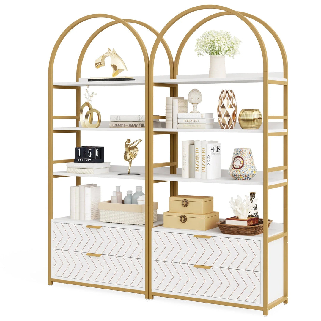 Edex Bookcases with 2 Drawers &amp; 4-Tier Shelves Rack | Furniture | Waseeh Pakistan