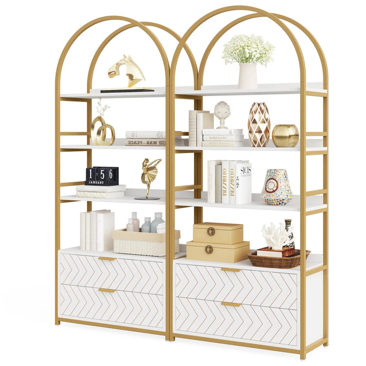 Edex Bookcases with 2 Drawers &amp; 4-Tier Shelves Rack | Furniture | Waseeh Pakistan