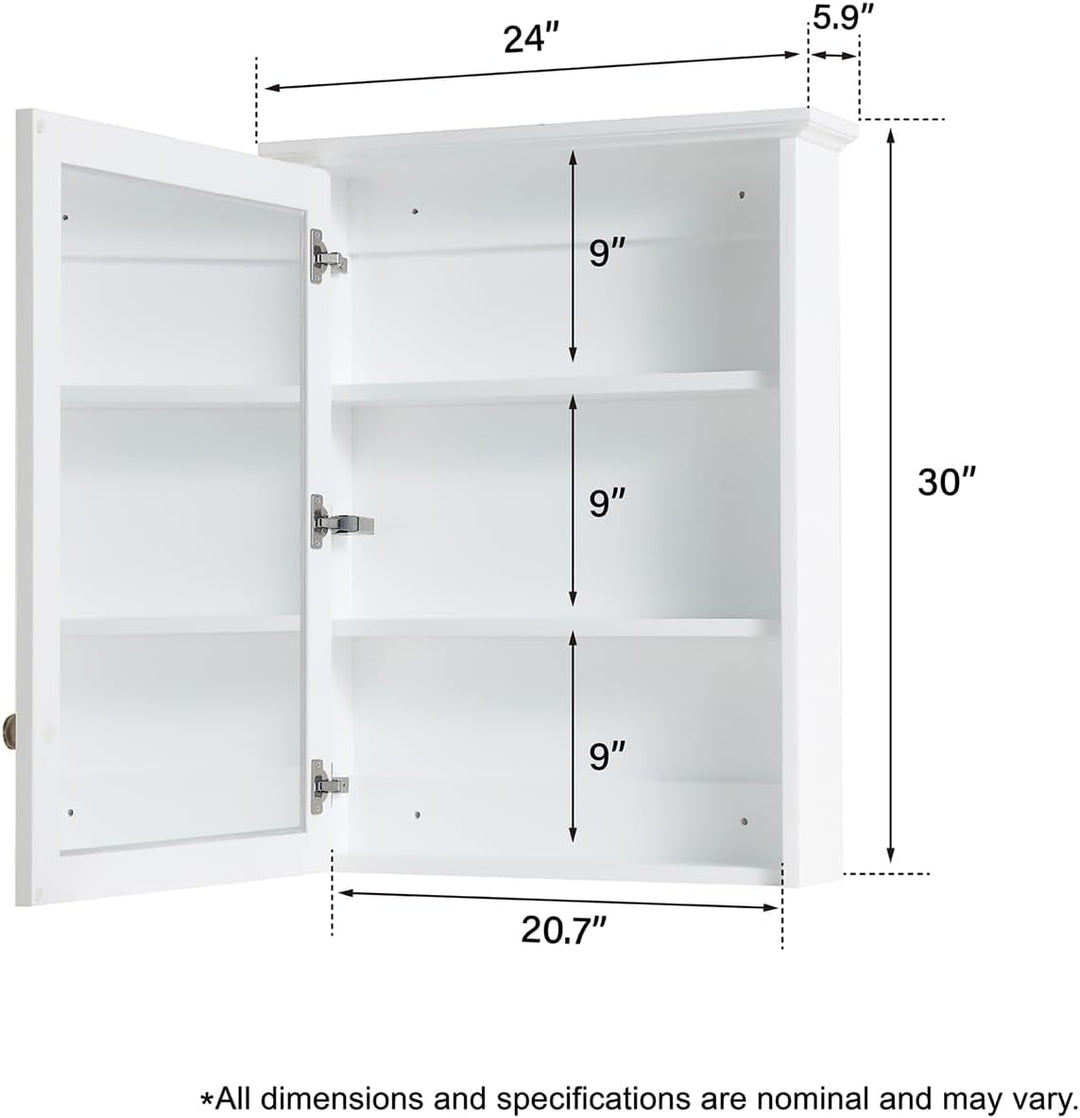 Elfor Bathroom Wall Hanging Cabinet Mirror Organizer Storage Decor | Furniture | Waseeh Pakistan