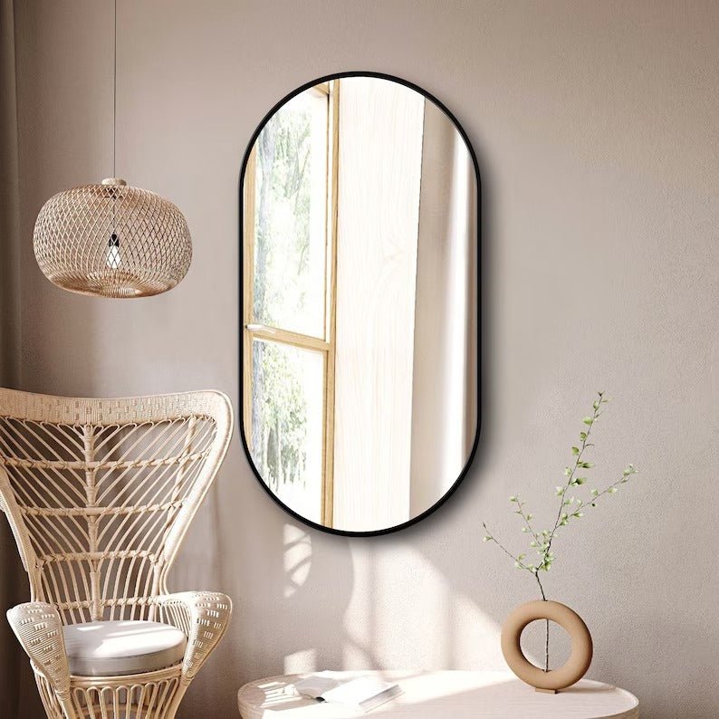 Ellipse Wall Hanging Bathroom Entryway Home Decor Mirror | Home Décor | Waseeh Pakistan