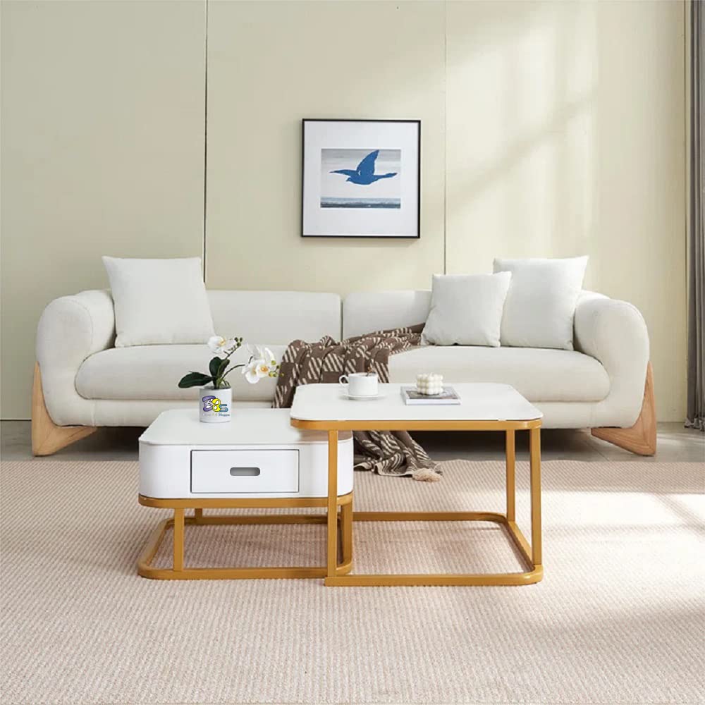 Etique Art Square End Coffee Table Slate Coffee Center Table (Set of 2) | Furniture | Waseeh Pakistan