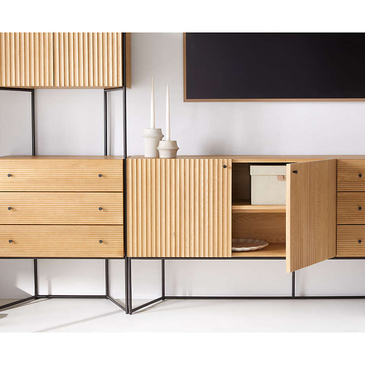 Eviez Living Lounge LED Media Console Storage Bookcases Rack Mdf | Furniture | Waseeh Pakistan