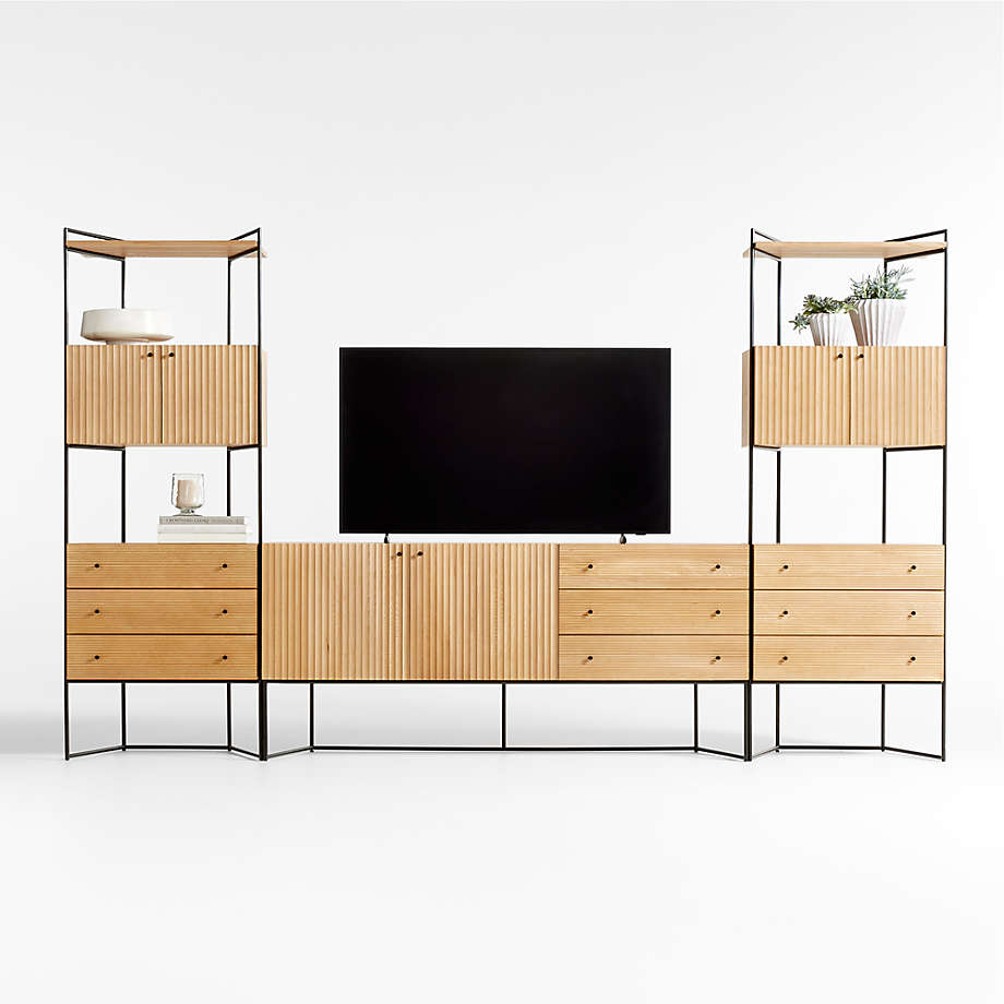 Eviez Living Lounge LED Media Console Storage Bookcases Rack Mdf | Furniture | Waseeh Pakistan