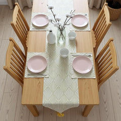 Golden Sunburst Table Runner With 4 Mats