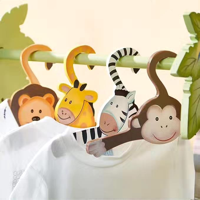 Fantasy UV Printed Sunny Safari Kids Hangers (Set of 4) | Not Sale FB | Waseeh Pakistan
