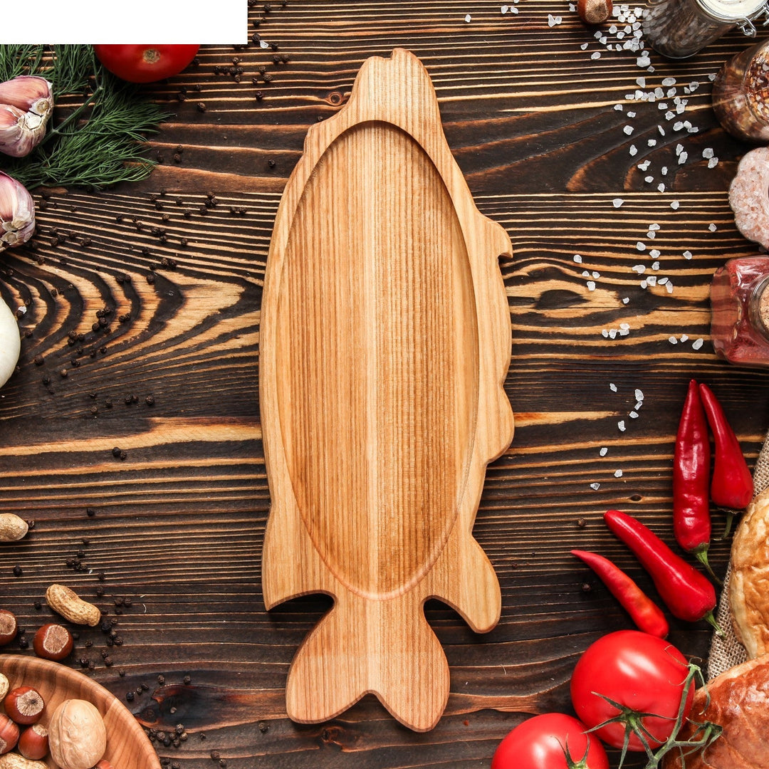 Fish Shape Wooden Platter Tray | kitchen item | Waseeh Pakistan