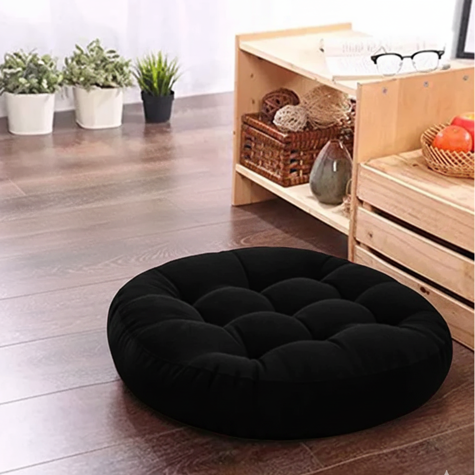 Comfy Seat Solid Floor Filled Cushion (Velvet)