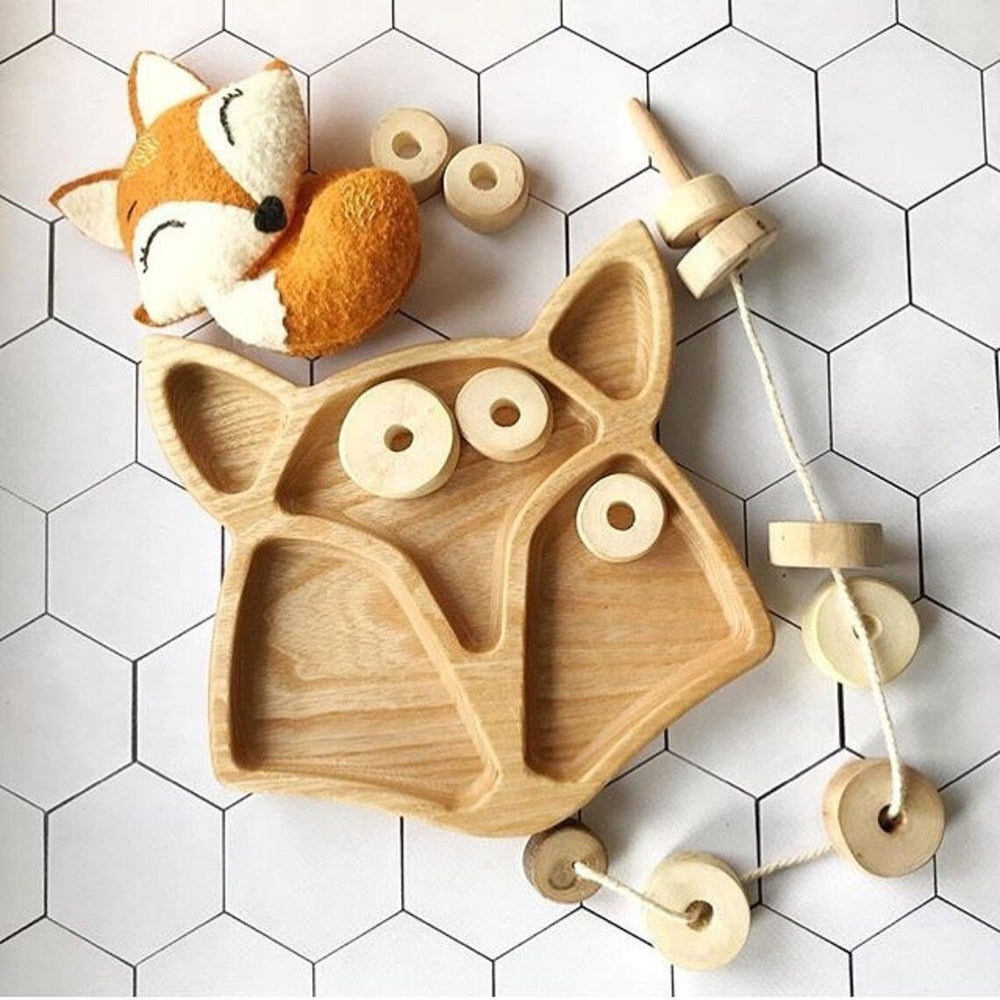 Fox Shape Kids Wooden Platter Tray | kitchen Item | Waseeh Pakistan