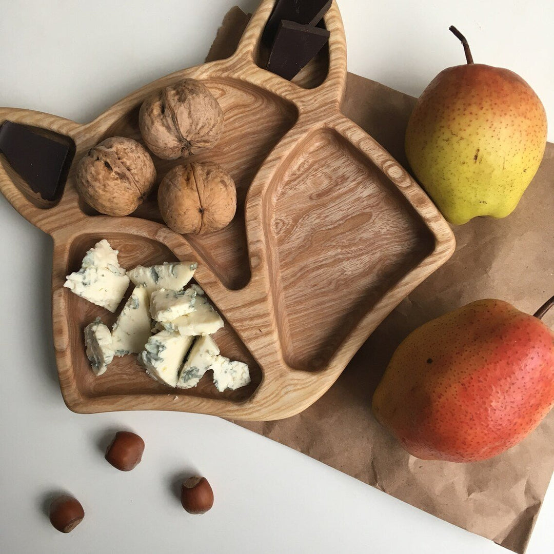 Fox Shape Kids Wooden Platter Tray | kitchen Item | Waseeh Pakistan