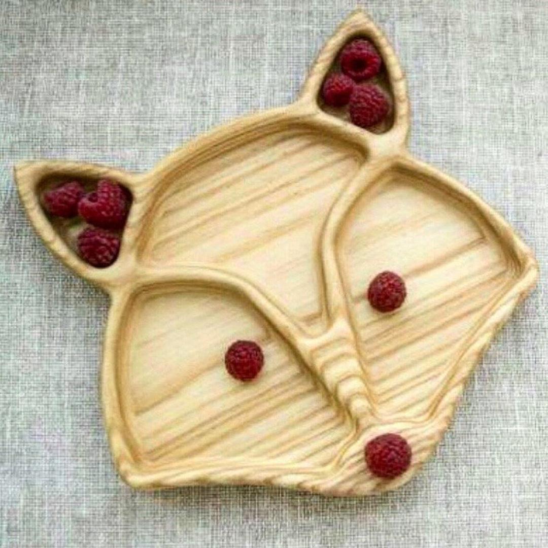 Fox Shape Kids Wooden Platter Tray | kitchen Item | Waseeh Pakistan