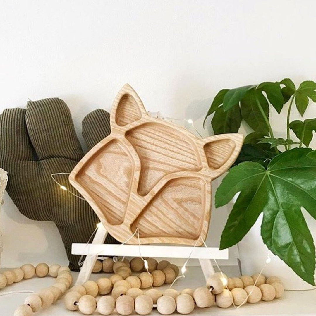 Fox Shape Kids Wooden Platter Tray | kitchen Item | Waseeh Pakistan