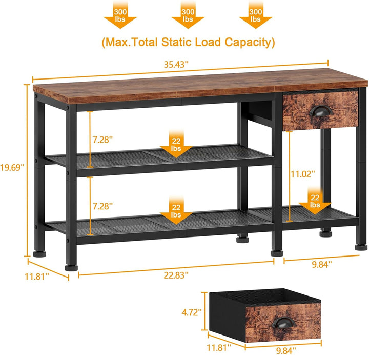 Furnulem 3-Tier Shoe Rack Indoor Organizer Drawer Bench | Furniture | Waseeh Pakistan