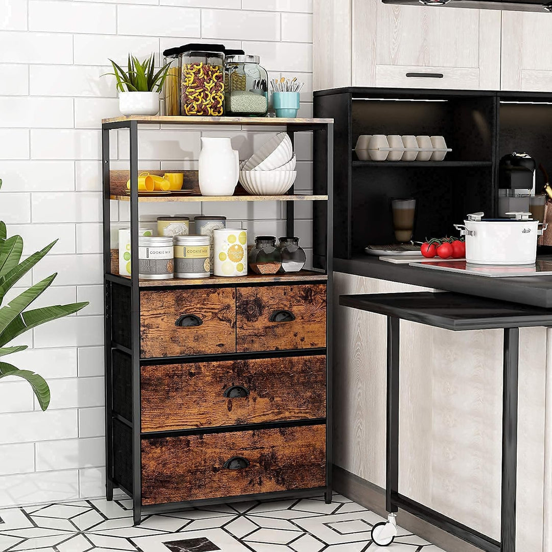 Furologee Drawer Dresser Kitchen Bedroom Side Table Lounge Living Room Utensils Storage Rack | Furniture | Waseeh Pakistan