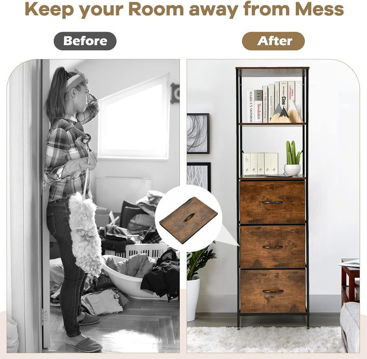 Giantex Living Drawing Bedroom Office Drawer Storage Bookcase Shelve Rack | Furniture | Waseeh Pakistan