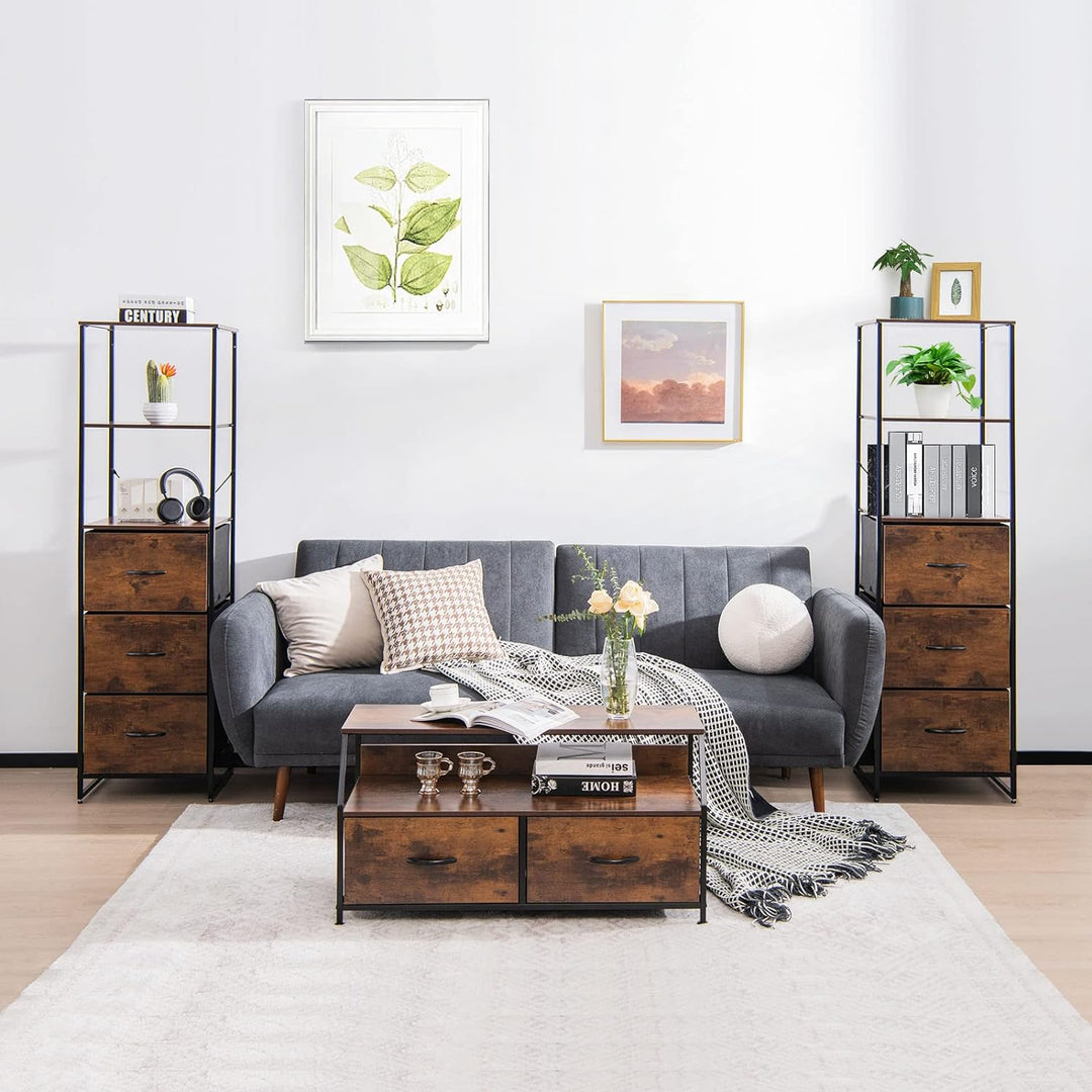 Giantex Living Drawing Bedroom Office Drawer Storage Bookcase Shelve Rack | Furniture | Waseeh Pakistan