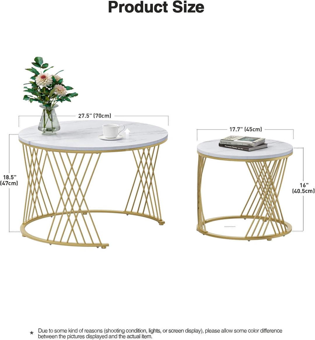 Giluta Round Tables Living Lounge Coffee Nesting Tables (Set of 2) | Furniture | Waseeh Pakistan