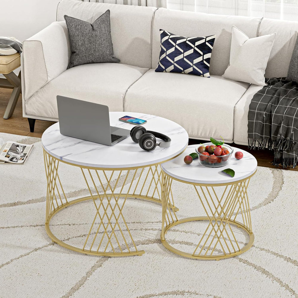 Giluta Round Tables Living Lounge Coffee Nesting Tables (Set of 2) | Furniture | Waseeh Pakistan