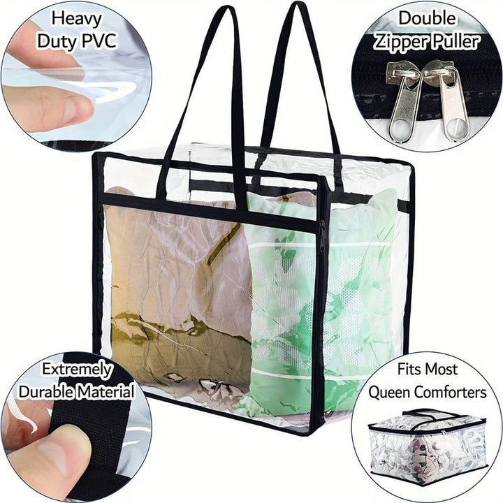 Glassy Clothing Blanket Bedding Duvet Household Storage Bag | Home Décor | Waseeh Pakistan
