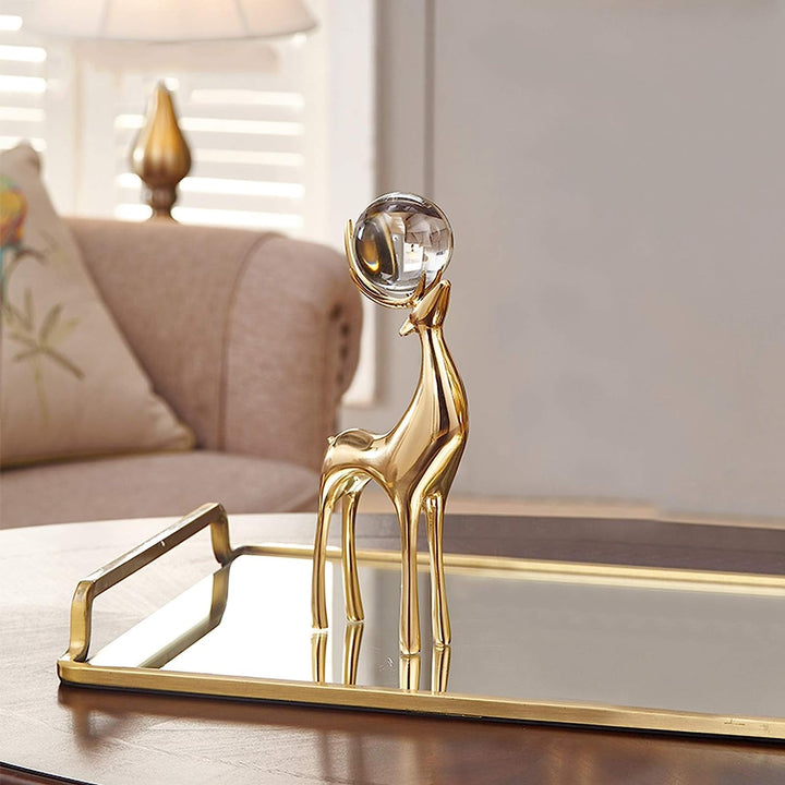 Golden Statue Deer Pearl Sculpture Decor (3pcs) | Home Décor | Waseeh Pakistan